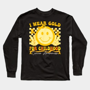 Nice quote, In September We Wear Gold, Childhood Cancer Awareness Boy Kids Groovy Long Sleeve T-Shirt